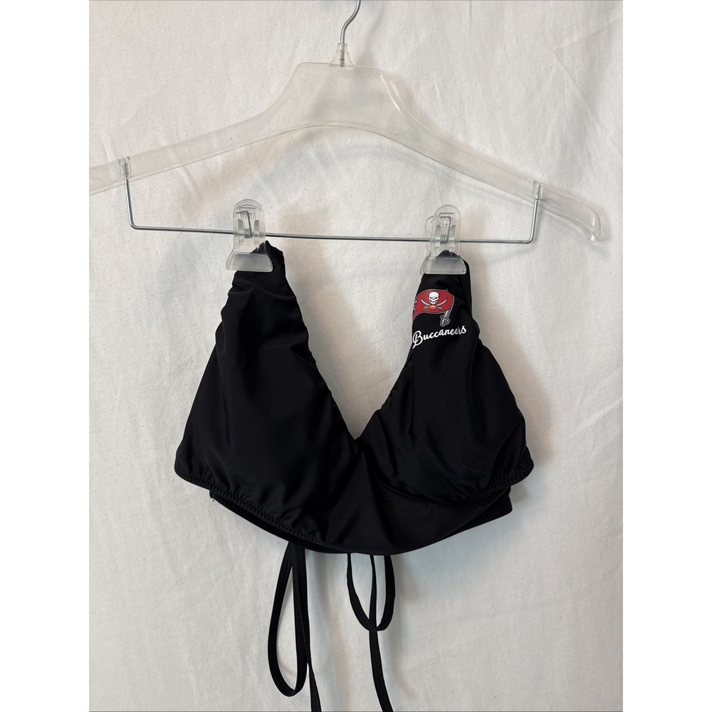 G4Her Tampa Bay Buccaneers Women Bikini Top Black NFL Football Bucs Swimwear L